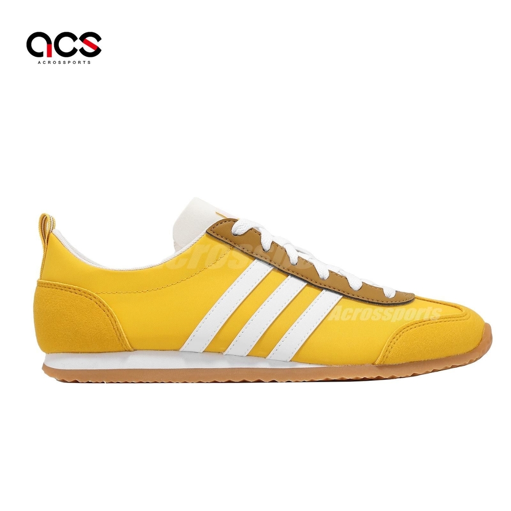 adidas 休閒鞋VS JOG 2 男鞋女鞋芥末黃白膠底復古情侶鞋愛迪達JP5760