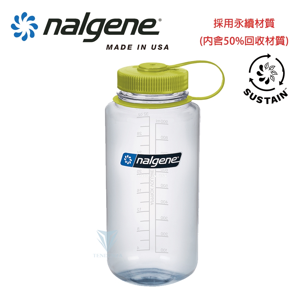 美國Nalgene 1000cc 寬嘴水壺-透明(Sustain) NGN2020-3732 | 杯