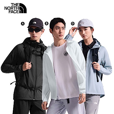 【The North Face】輕便旅遊｜男女款DWR防潑水/防風/輕薄收納可打包連帽外套