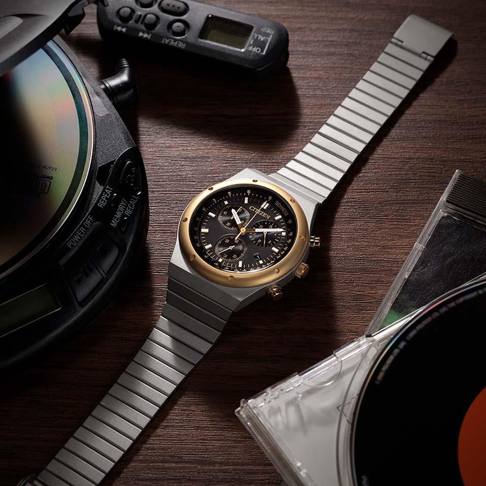 CITIZEN星辰Chronograph系列復刻1984 昭和金復古計時光動能腕錶618