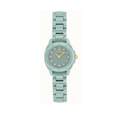 COACH 官方授權 時尚優雅綠色陶瓷 迷你版-女錶CO14504664(20mm)
