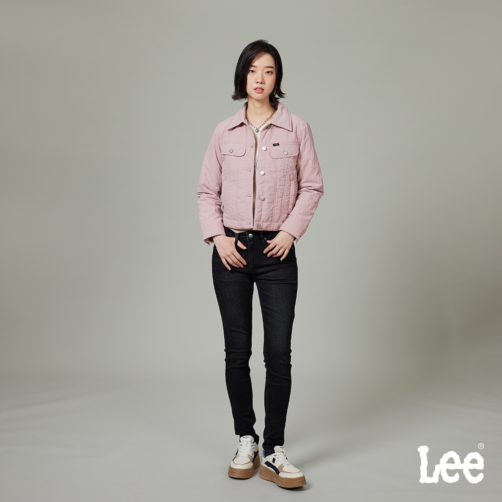 Lee 女款 418 中腰修身窄管牛仔褲 深灰色洗水｜Modern