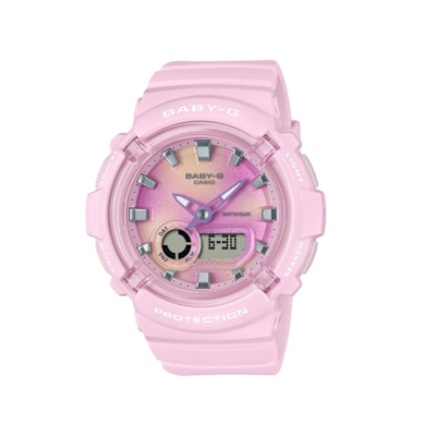 CASIO 卡西歐 BABY-G 絢彩扎染 繽紛柔美 甜心粉 雙顯系列 BGA-280TD-4A 43.4mm