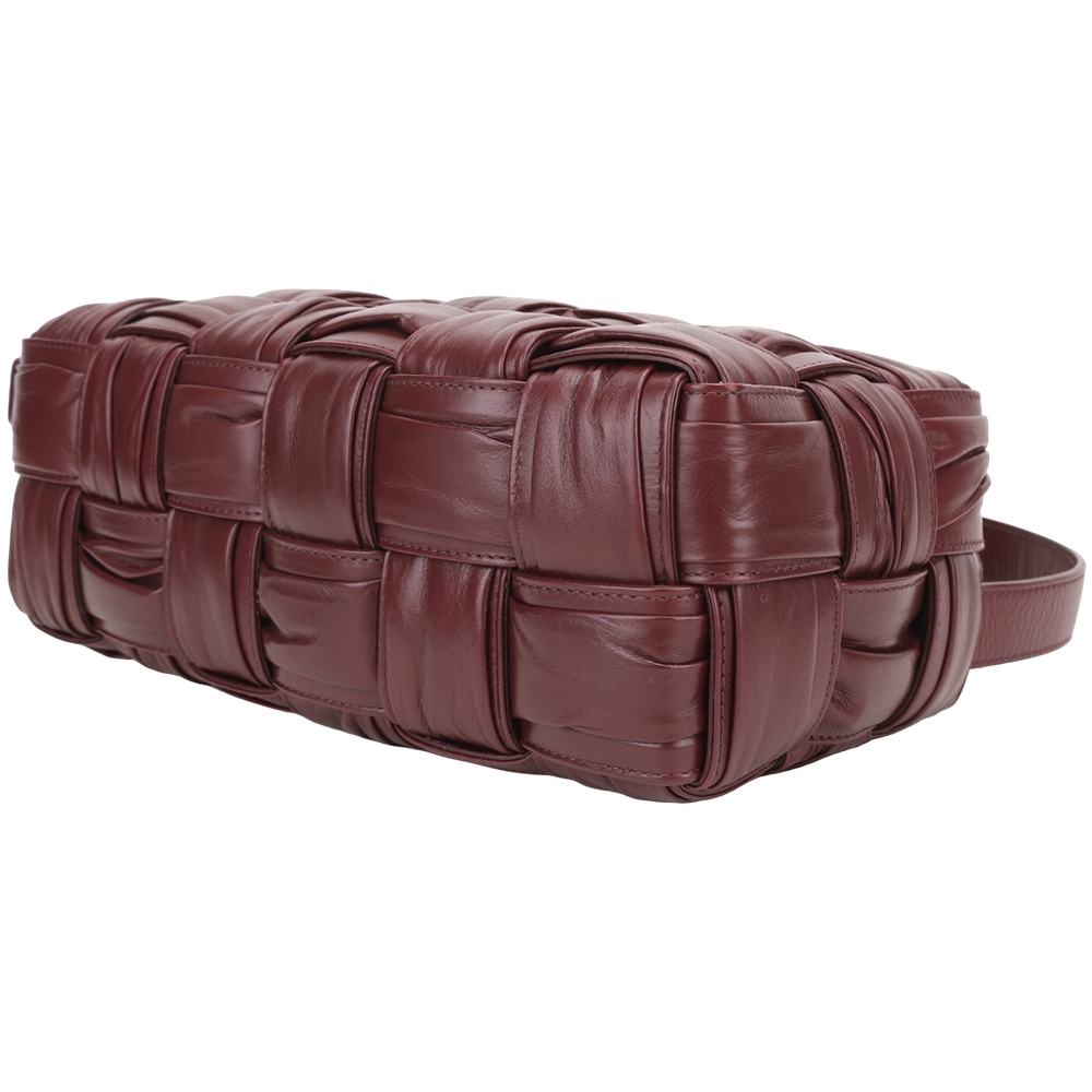 小物 BOTTEGA VENETA ブラックイントレチャート スクエア ジップアラウンドウォレット