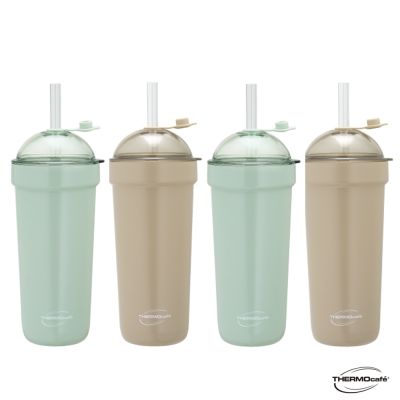 THERMOcafe凱菲 (買1送1) 不鏽鋼真空吸管保溫杯珍奶杯900ml(TCBT-900)