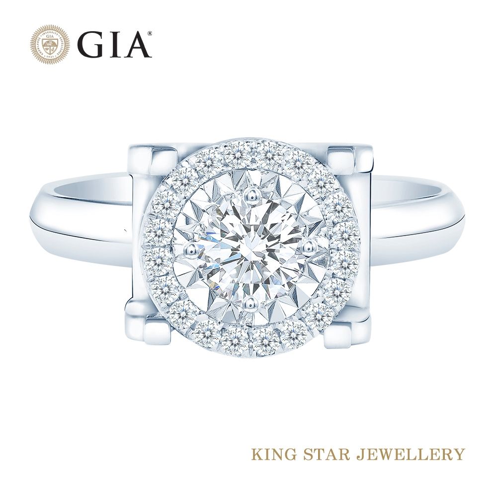 King Star GIA 30分無色等級3EX 天然鑽石戒指率真(3 Excellent極優八心八箭) | 更多品牌| Yahoo購物中心