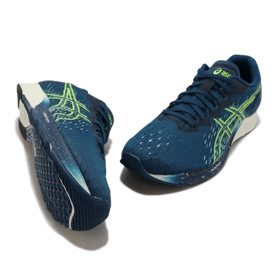 Asics 競速跑鞋Tartheredge 3 男鞋藍綠虎走推進回彈運動鞋亞瑟士