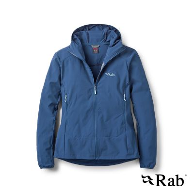 【RAB】Borealis Hoody Wmns 彈性防風透氣連帽外套 女款 暴風藍 #QWS77