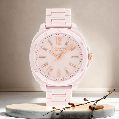 COACH Kitt 晶鑽陶瓷女錶 寵愛媽媽 送禮推薦-38mm CO14504408