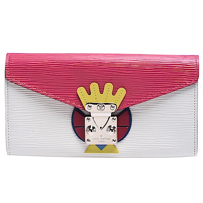 LV Louis Vuitton路易威登 M60792 TOTEM Sarah系列經典EPI水波紋牛皮飾邊壓釦長夾