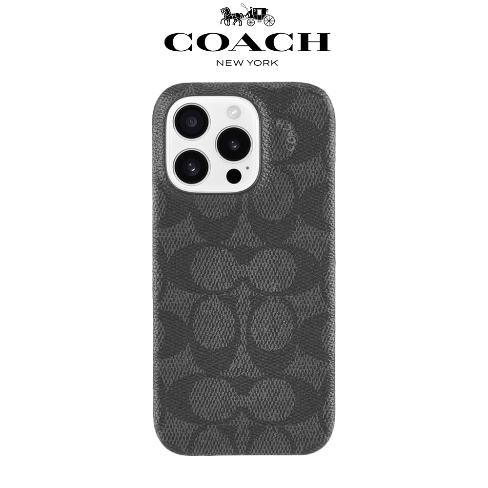【COACH】iPhone 16 系列 精品手機殼 黑色經典大C