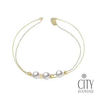 【City Diamond 引雅】網路獨家 18K 日本AKOYA珍珠 5mm 雙層 黃K金 開口式手鍊 手環(東京Yuki系列) - 購物網 - 好評推薦 -2026年7月