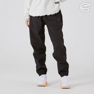 ADISI 女Softshell透氣修身保暖束口褲 AP2521086 正黑色 (S-2XL)｜刷毛 搖粒絨 防潑水 保暖長褲