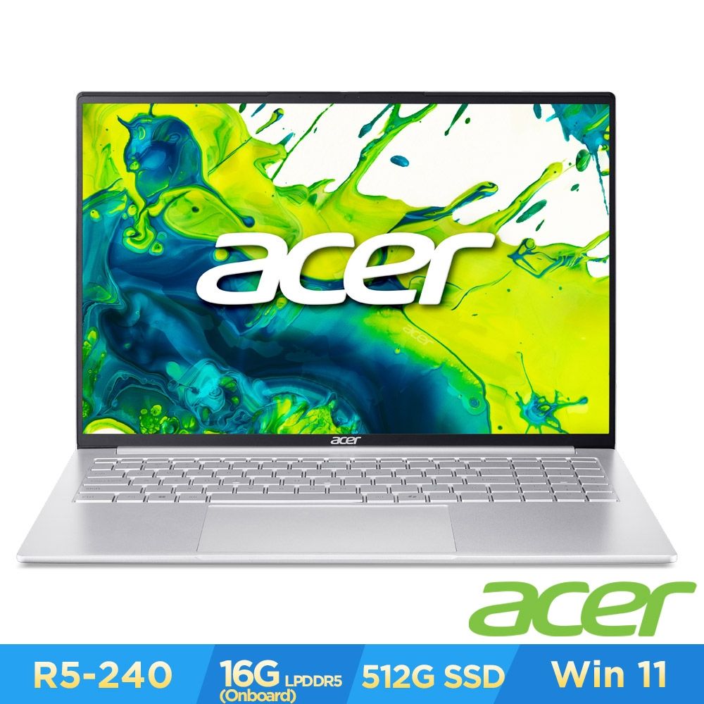 Acer 宏碁 Swift Lite SFL16-41M-R10R 16吋輕薄筆電(R5-240/16GB/512GB/Win11)