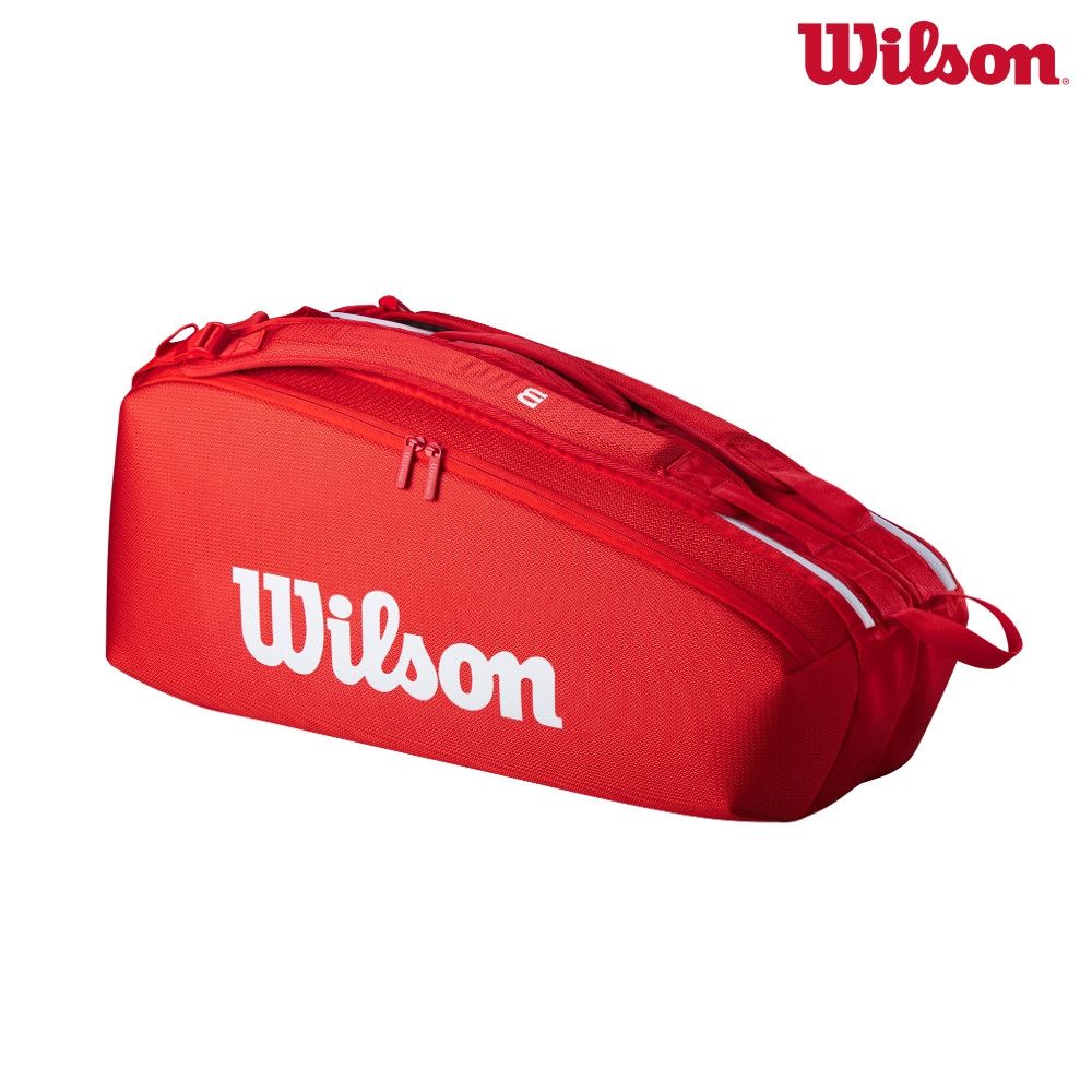 【Wilson威爾森】Super Tour Wilson Red 6Pk 2025 網球拍袋 紅色 6支裝