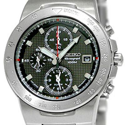 SEIKO 競速運動賽車錶-銀X黑-SNA191P1-39mm