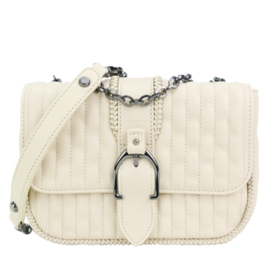 LONGCHAMP AMAZONE 系列鍊帶荷蓬斜背包(迷你/粉白)