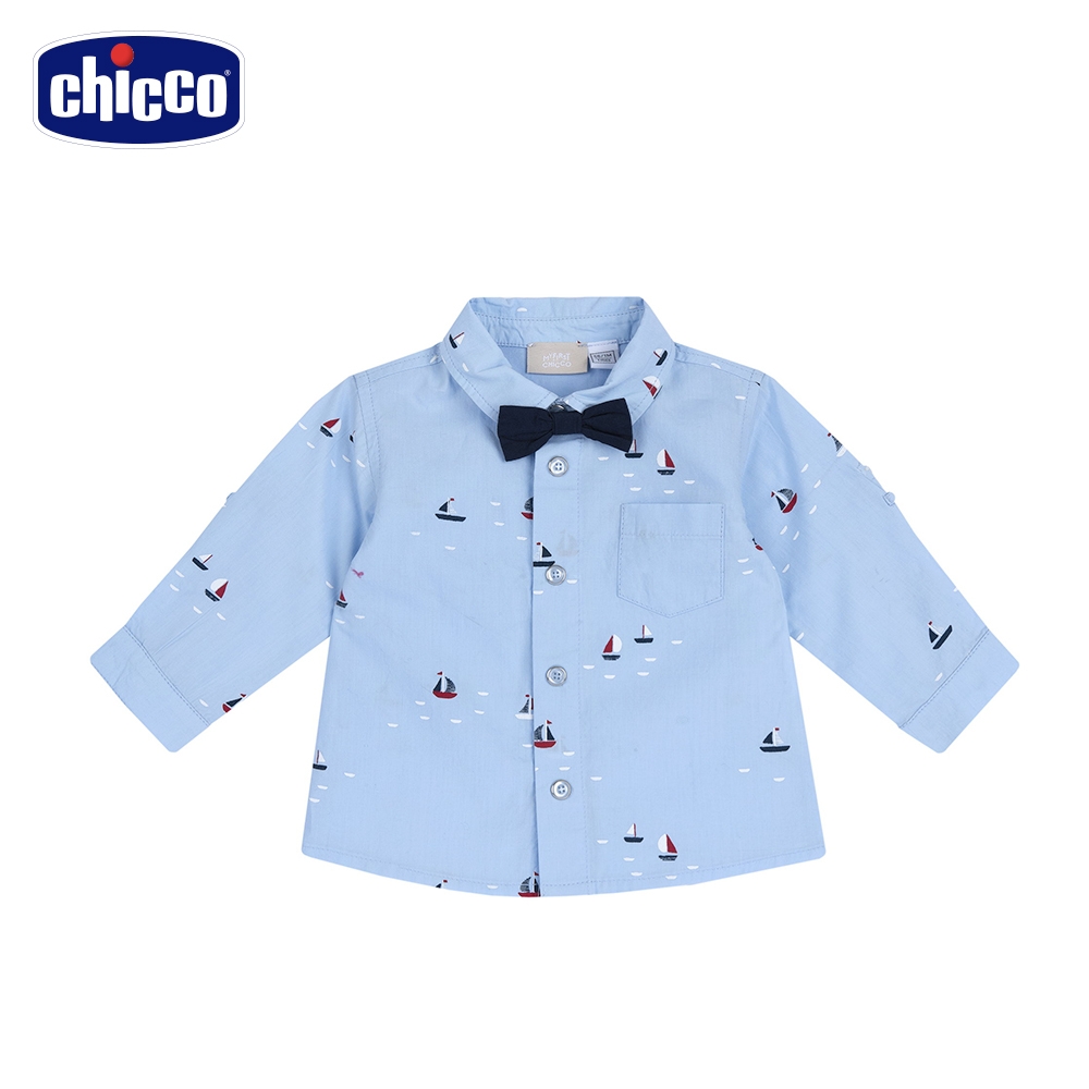 chicco官方直營-夏日航行-滿版直條長袖襯衫