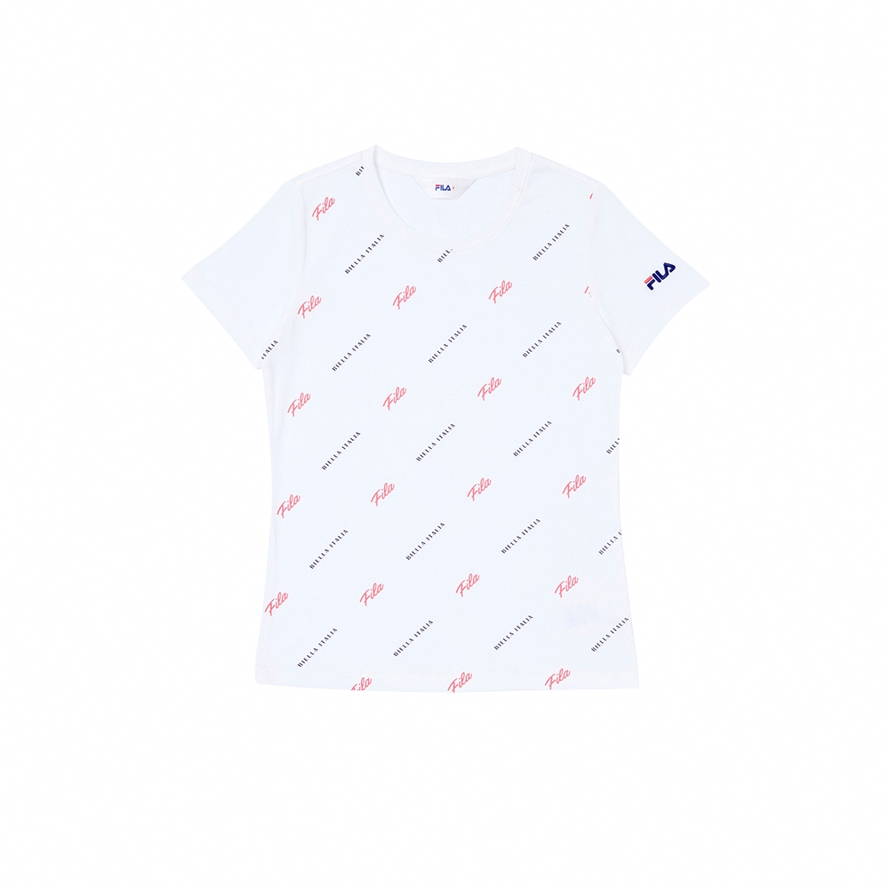 FILA 女短袖圓領T恤-白色 5TEZ-1509-WT