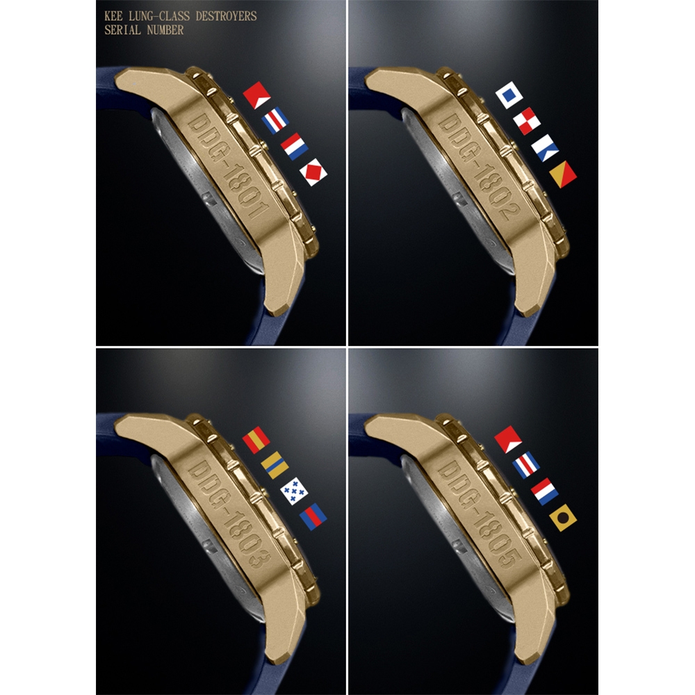 elegantsis 愛樂時基隆級驅逐艦機械錶GMT青銅錶百貨週年慶送禮