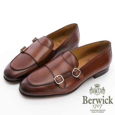 【BERWICK】西班牙進口 牛皮雙扣孟克樂福鞋 -棕 535008KM24