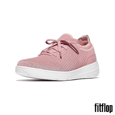 【FitFlop】SUPER-Q 針織繫帶休閒鞋-女(腮紅色)