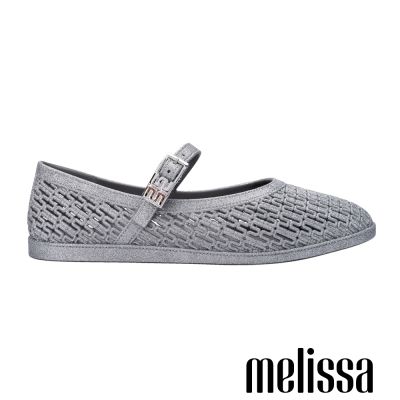Melissa-亮片M字透膚瑪莉珍鞋-銀色