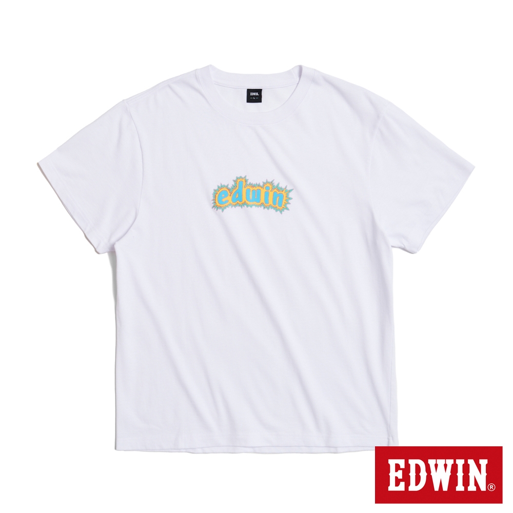 EDWIN 男裝 超能光波寬版短袖T恤-白色