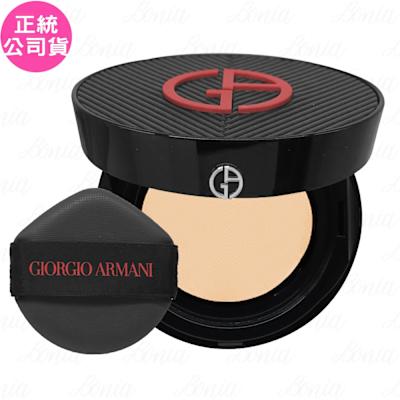 GIORGIO ARMANI亞曼尼 GIORGIO ARMANI 超持妝絲絨水慕斯無瑕氣墊粉餅(粉蕊)(14g)+超持妝絲絨水慕斯無瑕氣墊粉盒(公司貨)