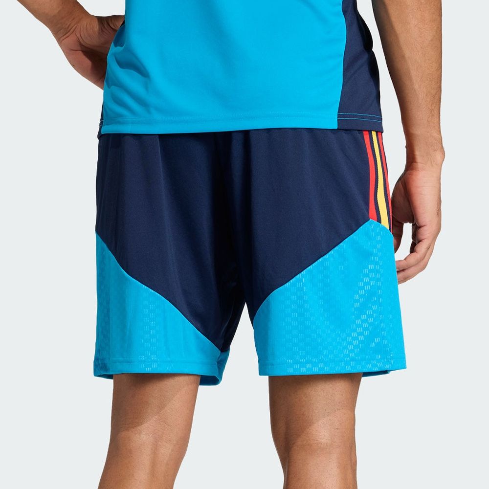 Adidas Rfef Tr Sho 男款黑藍色足球世界盃西班牙吸濕排汗運動短褲