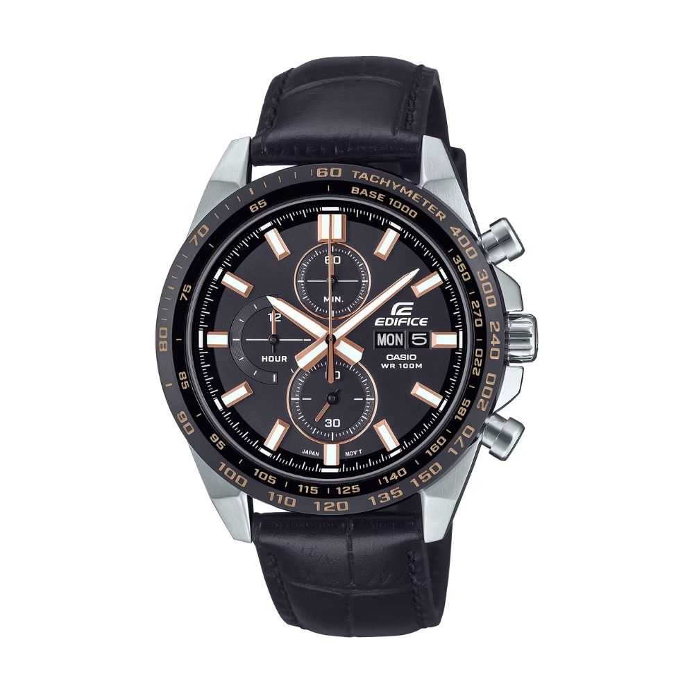 CASIO 卡西歐 EDIFICE 專注突顯 前衛運動風格 黑 EFR-574BL-1AV_42.3mm