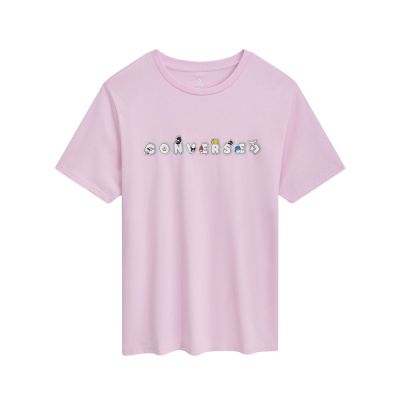 Converse Hello Kitty Sticker Tee 男女款 粉色 三麗鷗 短袖 CVM5T517-CV3