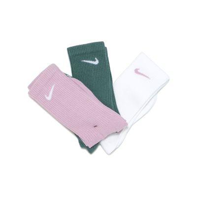 Nike 休閒襪 Everyday Plus 粉 綠 白 中筒 長襪 襪子 三雙入 SX6891-909