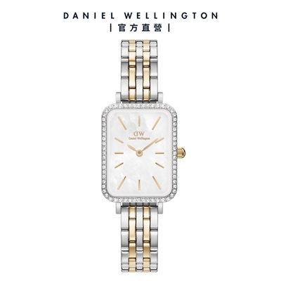 Daniel Wellington DW 手錶 Quadro Lumine Bezel 28mm 星環珠寶式鎏金錶-兩色任選(DW00100671)