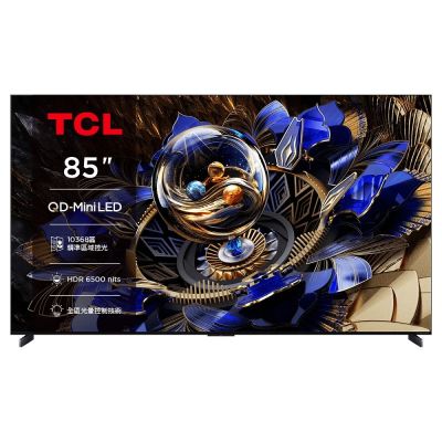 TCL 85X11K 是一款85吋4K(3840 x 2160) 高畫質電視，支援144HZ倍頻，提供流暢視訊體驗。內建杜比數位音效，具備中文及英文功能選單。電源需求為110V，並含桌上型基本安裝服務。