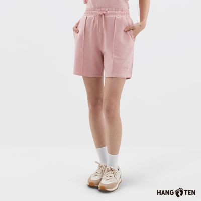 Hang Ten-女裝-毛圈布抽繩短褲-粉紅