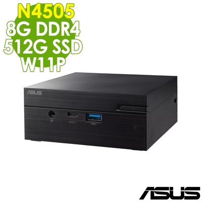 ASUS 華碩 PN41-N45Y4ZA 迷你電腦 Intel N4505 處理器 16GB DDR4 記憶體 1TB HDD + 512GB SSD Win 11 Pro 高效小型主機