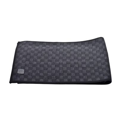 LOUIS VUITTON路易威登 LV M77988 Neo Petit Damier系列羊毛棋盤格圍巾(煤炭色)