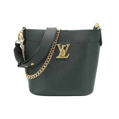 LOUIS VUITTON路易威登 Louis Vuitton LV路易威登 Lock and Walk 粒面小牛皮轉釦二用托特包(M24006-黑)