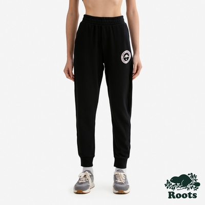 Roots女裝- CLUBHOUSE SLIM 棉褲-黑色