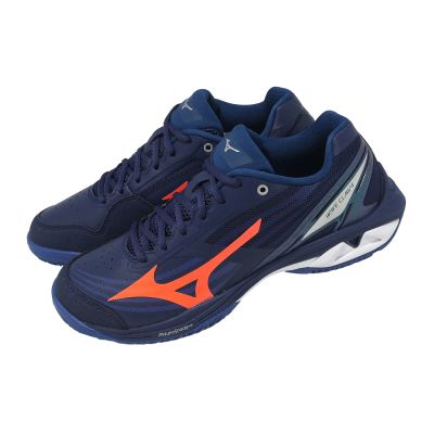 Mizuno 美津濃 羽球鞋 Wave Claw 4 男鞋 寬楦 藍 緩震 回彈 運動鞋 71GA2643-12