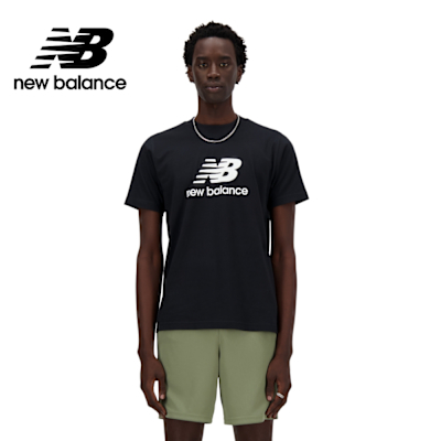 【New Balance】LOGO短袖上衣_男性_黑色_MT41502BK