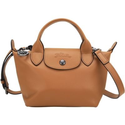LONGCHAMP Le Pliage Xtra XS 奔馬烙印牛皮斜背水餃包-多色可選