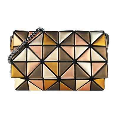 ISSEY MIYAKE 三宅一生 BAOBAO 鉑金光澤鍊帶小型斜揹包-青銅