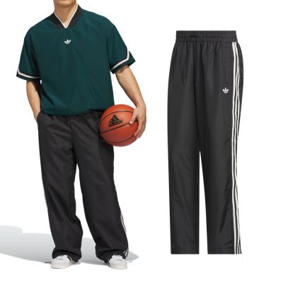 Adidas Windbreak Pant 男款 女款 黑色 三條紋 寬鬆 運動 休閒 長褲 JZ6966