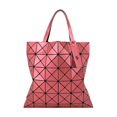 ISSEY MIYAKE 三宅一生 BAOBAO 6x6金屬感雙色手提包-粉X紅