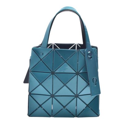 ISSEY MIYAKE 三宅一生 BAOBAO CARAT系列 3X3亮面手提包(綠松石色)