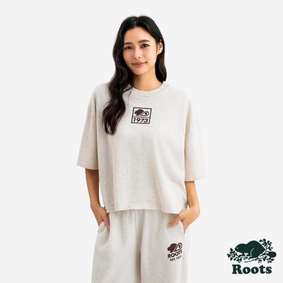 Roots女裝- ROOTS NOVA PARK SHORTENED 短袖上衣 -燕麥色