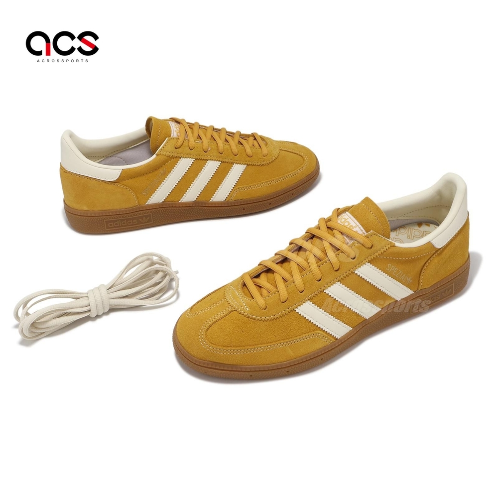 adidas 休閒鞋Handball Spezial 男鞋女鞋芥末黃白麂皮情侶鞋愛迪達