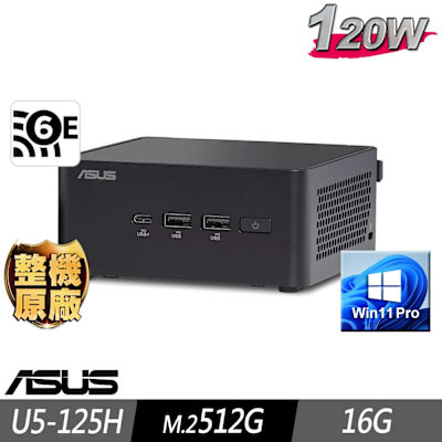 ASUS華碩 ASUS 華碩 NUC 14 Pro AI迷你商用電腦 Ultra 5-125H/16G/M.2-512GB/W11P